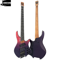 Jingying 2025 Factory Wholesale High-end Purple Gradient Five-string Headless Electric Bass Guitars String Instruments