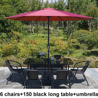 Ensemble table et chaises en métal et verre trempé moderne pour jardin, patio, parc, villa