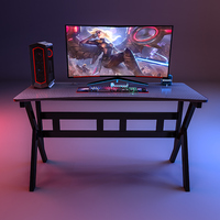 Escritorio de ordenador para juegos, escritorio de oficina en casa, Extra grande, ergonómico, negro, PC, mesa de escritura de fibra de carbono con portavasos, gancho para auriculares
