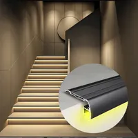 Protector de borde de escalera, goma para escaleras, tiras amarillas para  bordes de escaleras, barras de borde en forma de L con varillas