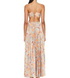 مصنع تصنيع المعدات الأصلية بيع بالجملة الرسن زلة قبالة الكتف عارية الظهر مطوي مثير أزياء المرأة اليومية عارضة فستان طويل - Product Image 4