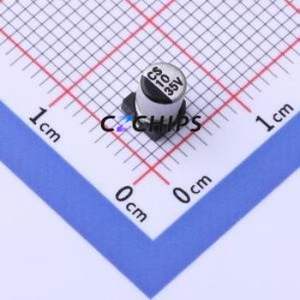 Condensateur électrolytique en aluminium SMD CS1V100M-CRC54, SMD, D4xL5.4mm 10uF 20% 35V 14mA-120Hz - Product Image 1