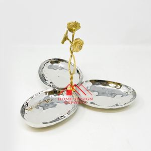 Assiette ronde de service en acier inoxydable pour la décoration intérieure Plateau de service de fruits en aluminium de vente chaude pour la décoration intérieure - Product Image 4