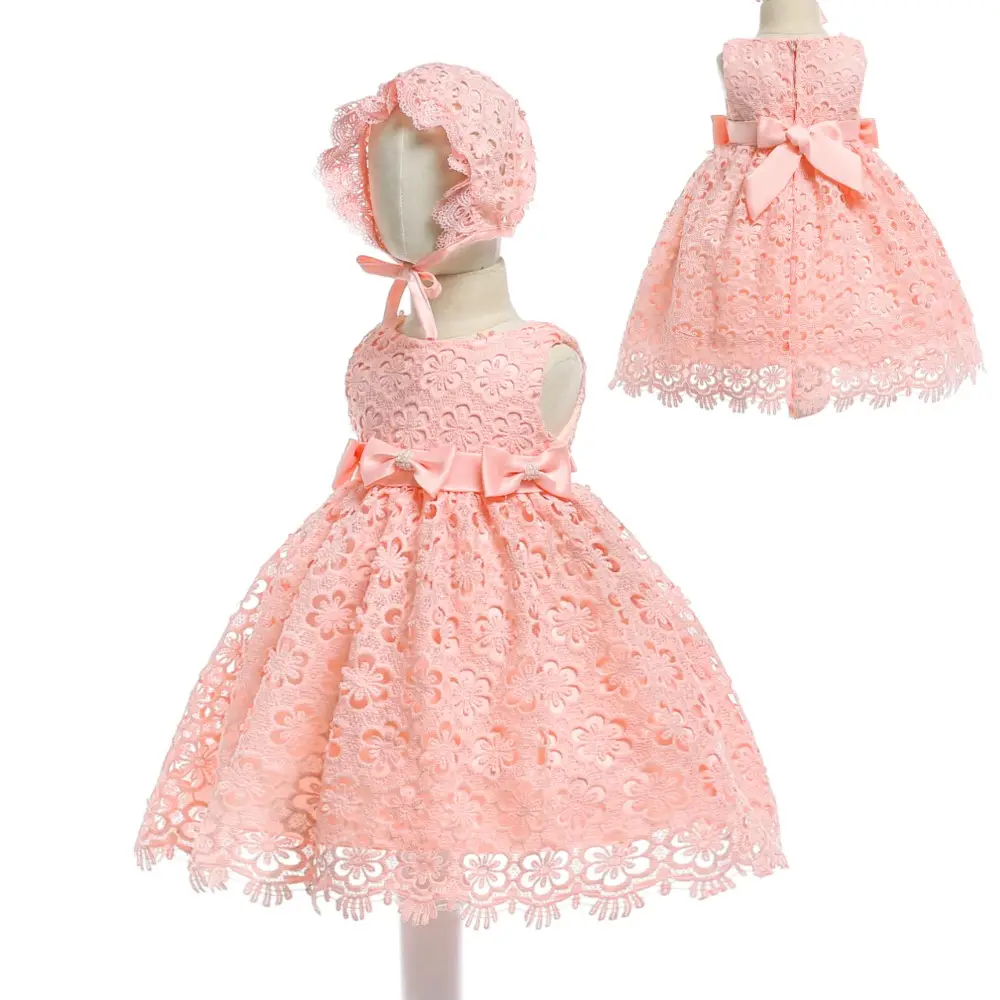 Groothandel Boutique Mouwloze Kids Japon Ontwerp Party Bruiloft Prinses Pasgeboren Baby Wit Kant Angel Jurk Voor Baby Meisje