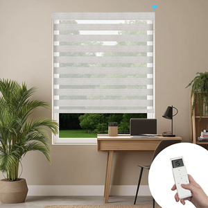 Persianas Zebra Simples Personalizadas SAMADHI para Oficina y Hogar, Persianas Enrollables Eléctricas para Ventanas Francesas - Product Image 2