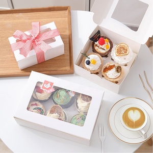 2/4/6 Holes Clear Window Muffin Cake Box Cupcake Packaging Boxes
