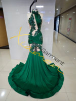 Robes de bal personnalisées Ocstrade, robes de soirée scintillantes, robes de bal en vert émeraude avec strass, robes de sirène en diamant pour femmes