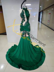 Ocstrade Abiti da ballo personalizzati scintillanti con perline, abito da ballo <span class=keywords><strong>verde</strong></span> <span class=keywords><strong>smeraldo</strong></span> con strass, abito a sirena con diamanti, abiti da sera da donna - Product Image 3