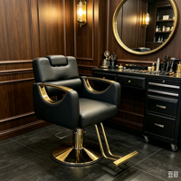 Fauteuil de Barbier Contemporain de Luxe avec Siège en Métal, Pompe Hydraulique, Cadre en Fer, Portable, Mobilier Commercial pour Salon