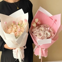 Papier d'emballage pour fleurs imperméable LUCIA, épaissi, 52x53cm, coloré/personnalisé, fournitures d'emballage pour bouquets LF161269