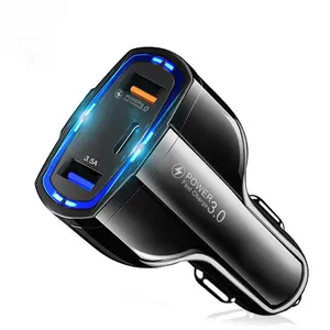 EONLINE-cargador de coche Usb de 3 puertos 7A, carga rápida para Qualcomm QC3.0, tecnología para Samsung, Xiaomi, iPhone 7, 8