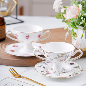 Nordic Ins Creative Pearl High Foot Mug Tasse à crème glacée en céramique pour Restaurant Dessert aux fruits et thé Valeur de couleur élevée - Product Image 3