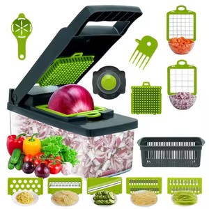 Gran oferta, cortador de verduras Manual 16 en 1, nueva picadora de cebolla y zanahoria de silicona con espátula para picadora de alimentos de cocina - Product Image 6