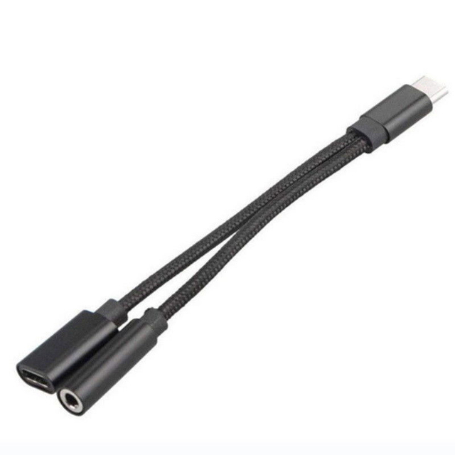 Adapter Y Headphone 2 in 1 Type C to 3.5mm Charging Cable Splitter for Android Convertor Accessories