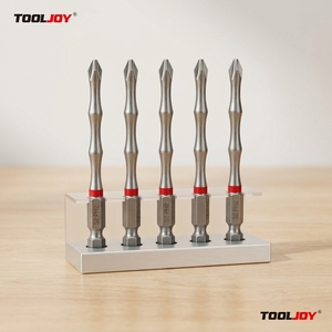 TOOLJOY S2 Punte per Cacciavite con Attacco in Bambù PH2, Resistenti agli Urti, a Torsione Ondulata, Attacco Esagonale da 1/4", Magnetiche, per Avvitatori a Impatto - Product Image 1