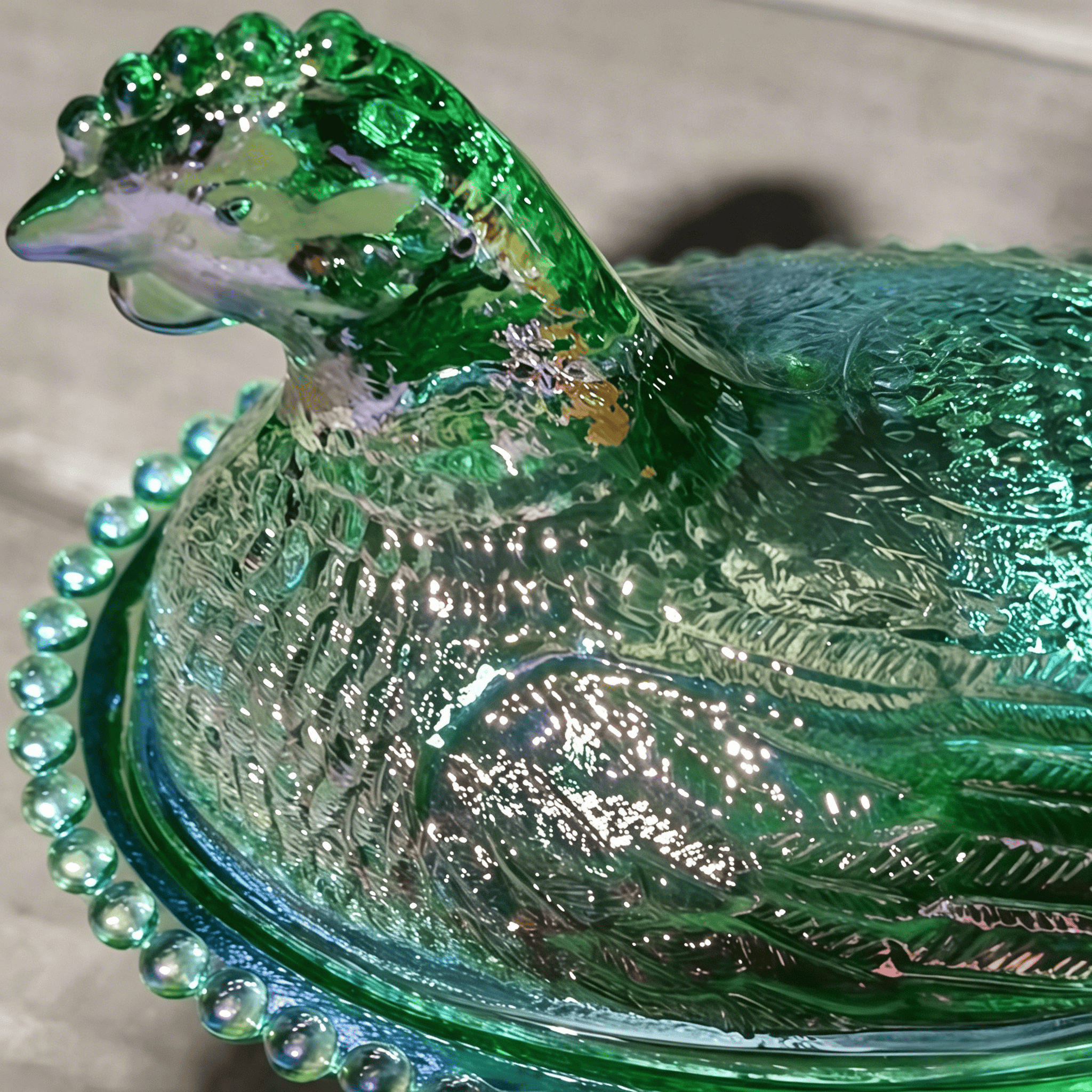 Couleurs émeraude et irisées