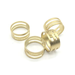 Anillos de acero inoxidable para la fabricación de anillos, accesorios de joyería de metal redondos J03, diseño de bucle abierto y cerrado chapado. - Product Image 4