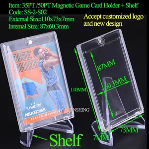 100PCS透明な小さなプラスチックPPPVCアクリルディスプレイケースPSAカード用野球CGCスラブポケモン用超音波カードホルダーケース