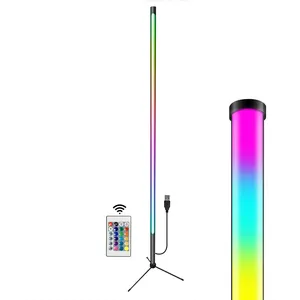 Современная напольная лампа RGB, меняющая цвет, светодиодная угловая лампа с дистанционной регулировкой яркости, минималистичное настроение, напольные лампы, стоячие