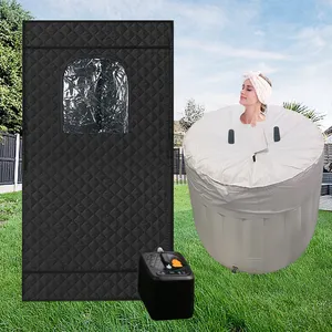 New Design Sauna Recovery Pod Spa Tubs Folding Wet Infrared Sauna Room And Cold Tub