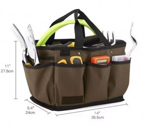 Free Sample Heavy Duty Electrician Tote Tool <b>Bag</b> Multi-Compartment Pocket Tool <b>Bag</b> Wear-Resistant <b>Garden</b> canvas Tool Storage <b>Bag</b> - Product Image 3