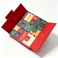 Boîte mystère de Noël de luxe au design personnalisé, calendrier de l'avent vide pour l'emballage de produits cosmétiques, maquillage, beauté, boîte cadeau de Noël