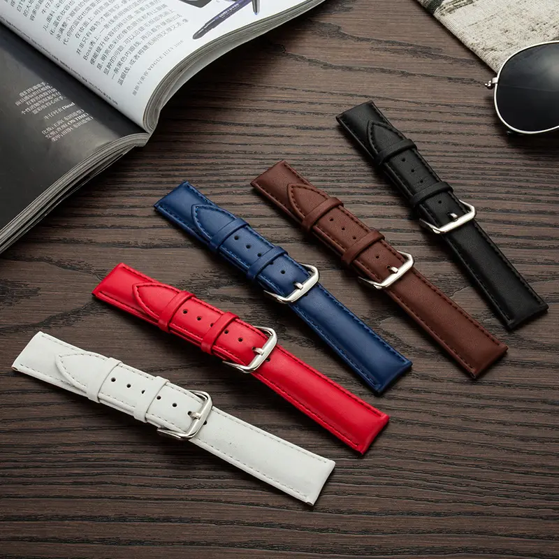 HuaMJ 12 13 14 15 16 17 18 19 20 21 22 23 24mm Adjustable Wrist Bands Bracelets Leather Watch Strap 22mm Calf Leather Watch Band