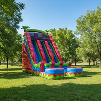 Toboggan aquatique gonflable double piste de qualité commerciale OEM, en PVC, 8x4m, capacité 500kg, portable pour parc d'aventure