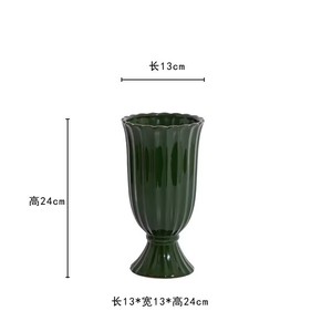 Vase en céramique à colonne romaine de style campagnard français en L Design transfrontalier moderne simple pour l'aménagement de fleurs à l'hôtel et à la maison - Product Image 6