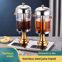 Yolecen Pichet à jus en acier inoxydable de grande capacité Double Triple tête Distributeur de boissons en libre-service pour tasse de carafe d'hôtel
