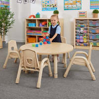 Ensemble table et chaises en bois pour crèche, école Montessori, maternelle, chambre et salle de bain