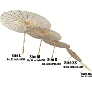 Parasol en papier personnalisé avec logo, design économique sur papier <span class=keywords><strong>blanc</strong></span>, pour mariage - Product Image 3