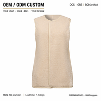 Gilet Teddy Doux Personnalisé pour Femme, Minimaliste, Ouvert sur le Devant, en Fausse Fourrure, Coupe Épurée, Veste Sans Manches pour Superposition, Vente en Gros