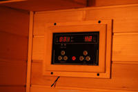 Salle de sauna traditionnelle haut de gamme à vapeur humide chaude, baril en cèdre rouge massif, hammam canadien, construction à double paroi, commande numérique