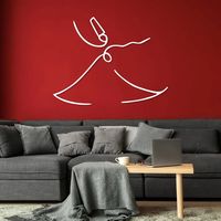 Derviche giratorio, arte de pared islámico de Metal, decoración islámica minimalista Mevlana Rumi, arte de pared sufí, regalo musulmán, arte islámico, decoración árabe