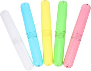 Étui à brosse à dents rond écologique et portable en plastique PS, pour voyages, maison, salle de bain et hôtels - Product Image 1