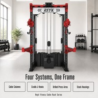 REYK Station d'entraînement robuste pour le dos et les bras, avec double poulie et machine à câble croisé, réglable pour la musculation