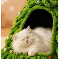 Agent de Dropshipping Shopify pour la distribution : Nid tissé chaud d'hiver pour animaux de compagnie (chiens et chats) style sapin de Noël 2026 avec décorations