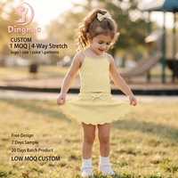 Ensemble jupe et débardeur en nylon et élasthanne jaune pastel à volants pour filles DH ODM, 2 pièces, vêtements d'été boutique