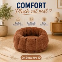 Lit pour chat en forme de donut apaisant convertible, certifié BSCI et OEKO-TEX, lavable, écologique, nid douillet pour animaux de compagnie