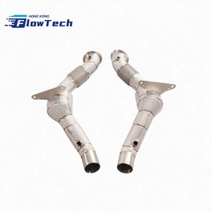 Downpipe en acier inoxydable T304 avec bouclier thermique pour Ferrari 488 3.9T V8 Race - Product Image 6