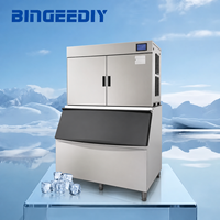 Machine à glaçons cubiques double grand format 380V/50Hz, écologique, commerciale, 636kg/24h, pour bar