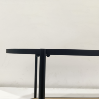 Table basse moderne de haute qualité et durable à deux niveaux, en verre trempé cannelé, métal et bois, rangement facile, assemblage facile, meubles de salon