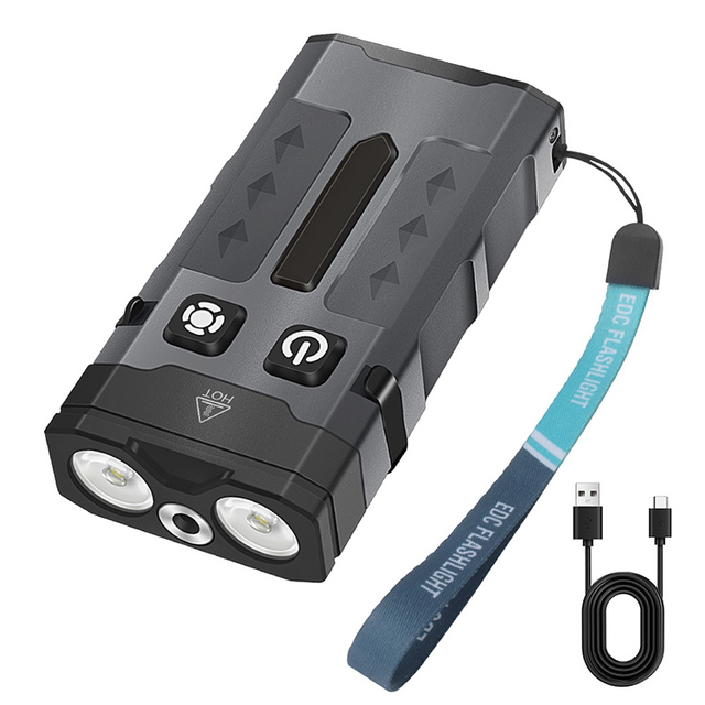 EV20L Keychain Flashlight 1100LM Tactical Light with Green Lights & RGB Modes IP66 Waterproof 3000Min Long-Lasting Torch