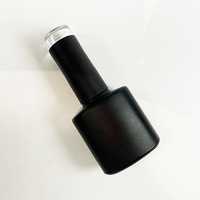 Flacon de vernis à ongles en verre transparent plat de 15 ml avec bouchon et pinceau pour les soins des ongles