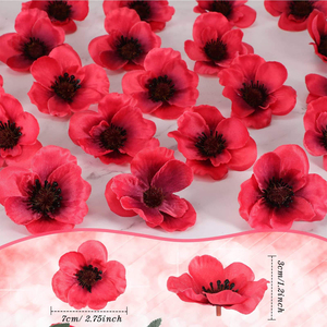 Se pueden emitir en nombre de PU mini poppies, flores artificiales, accesorios para fotografía de bodas, flores falsas. - Product Image 1