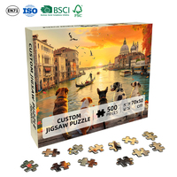 Puzzle personnalisé de 500 pièces, animaux, chiens, paysage au coucher du soleil, puzzle éducatif pour adultes et enfants, pour la décoration de la maison, art mural