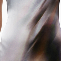 Robe longue en satin sans manches Wisrise de haute qualité pour femme, col en V, imprimé flou, taille empire, couleur bonbon, décontractée et élégante pour le quotidien