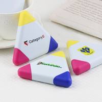 Surligneurs en plastique imprimés en couleur avec logo personnalisé, promotionnels, vente en gros