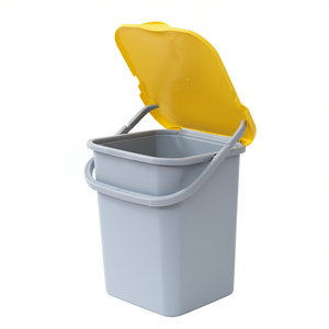 Poubelle de recyclage rectangulaire Belli E Forti 18 L en PP avec couvercle jaune à clapet et poignée poussoir pour déchets de cuisine - Product Image 3